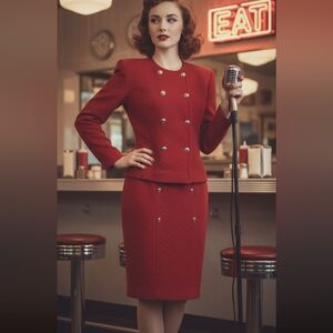 Vintage Ports Quilted Skirt Set Size M